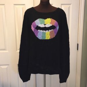 Rainbow Lips graphic sweater